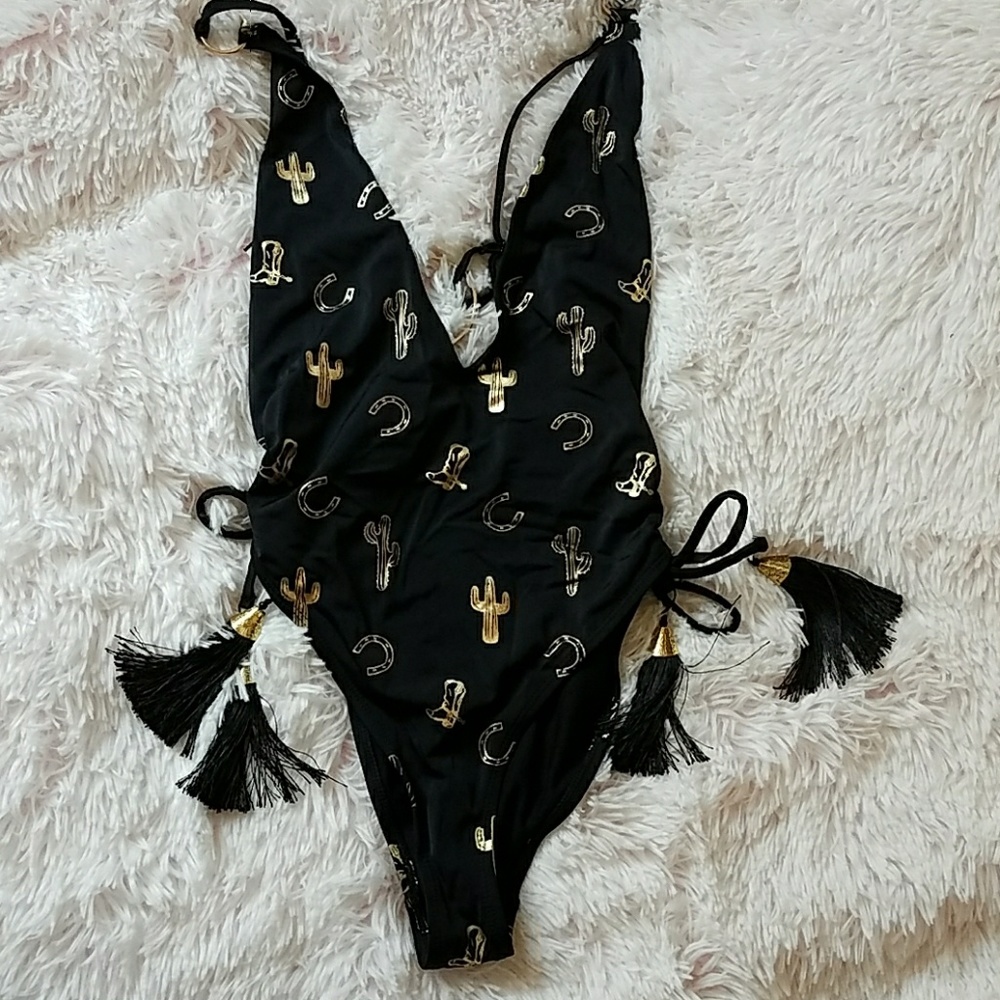 Asos NWOT Cactus plunge monokini 1 piece swimsuit - Picture 3 of 6